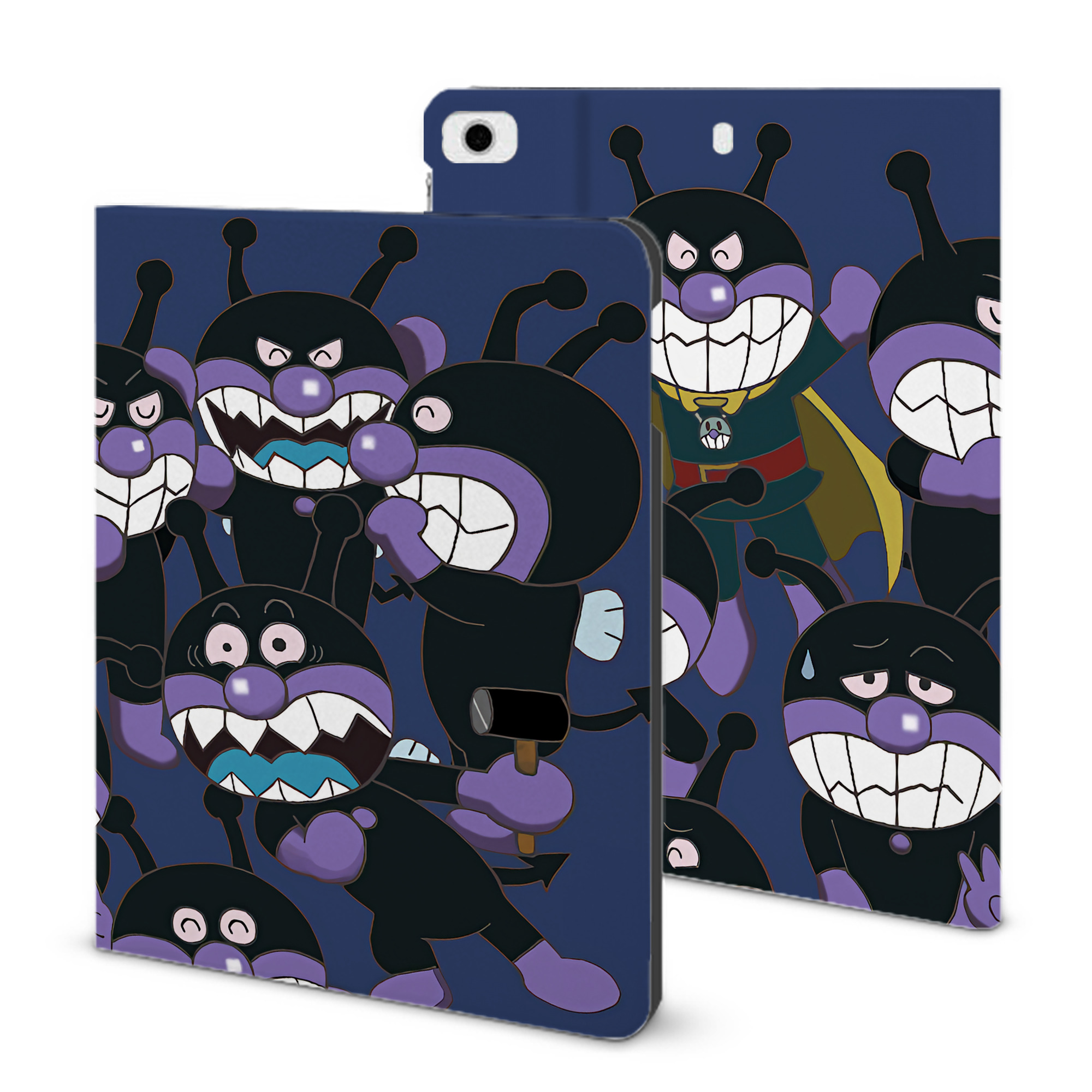 （画像用） アンパンマン Anpanman IPad ケース ブック型 PUレザー TPU 耐衝撃 軽量 薄型 ペン収納なし 全面保護 IPad 各モデル対応